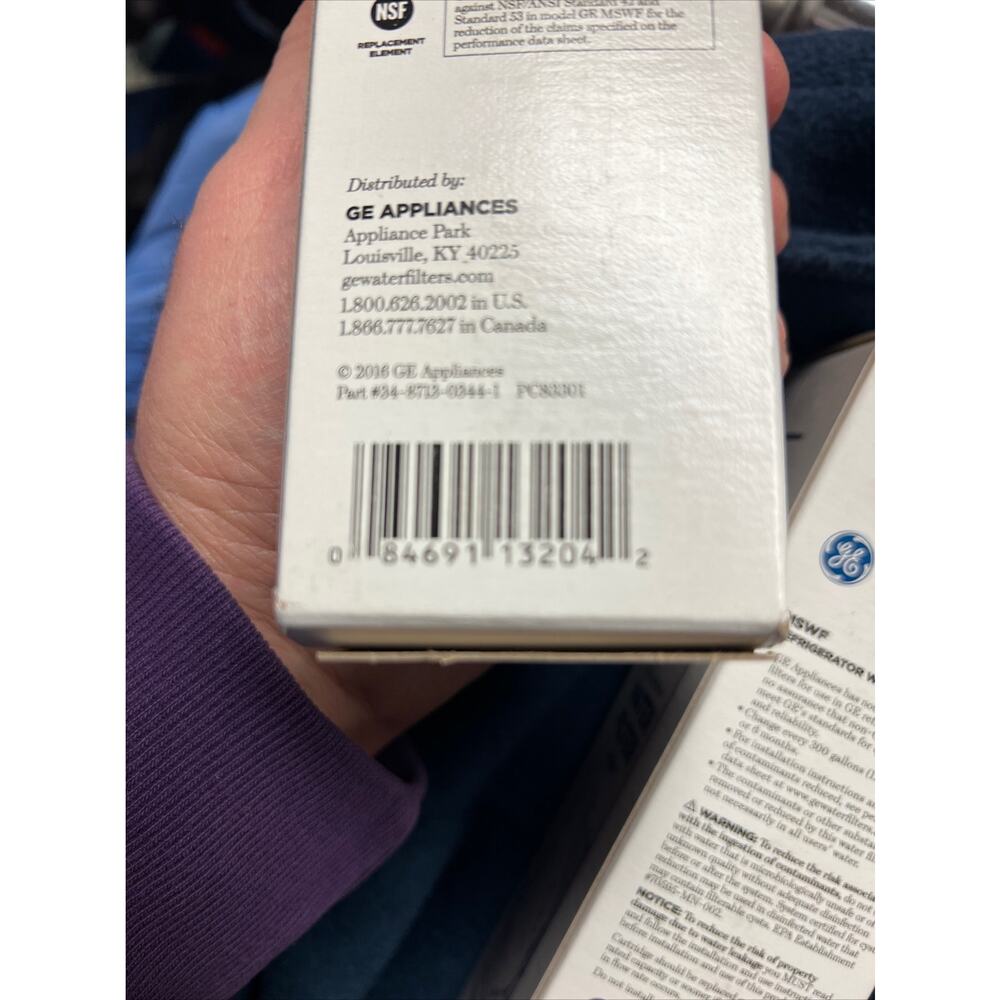 GE Appliances Genuine OEM Refrigerator Water Filter MSWF New In Box Sealed - Picture 8 of 8